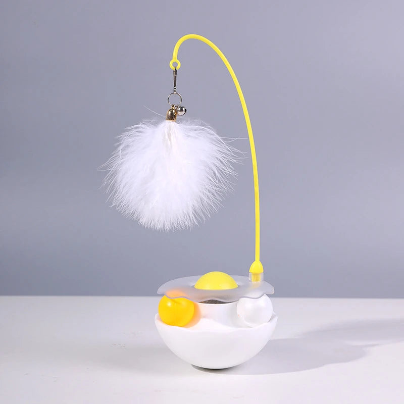 Cat Interactive Toy Funny Tumbler Toy Kitten Exercise Catching Leaky Food Ball Teaser Feather Wand Toys For Cat Accessories Pet Products